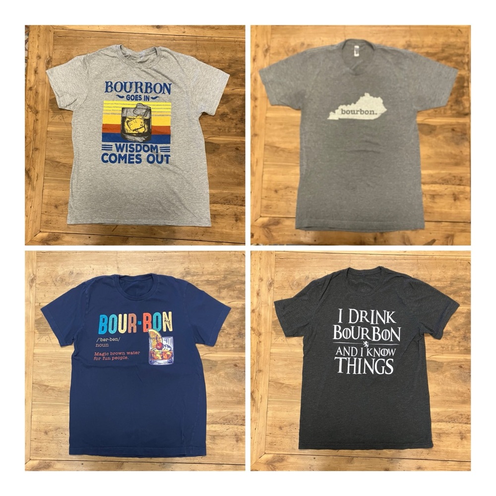 FIVE Bourbon-themed men’s T-shirts. 
Lot of 5!
